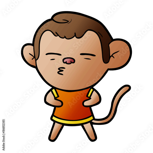 cartoon suspicious monkey