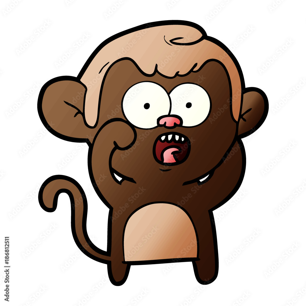 Fototapeta premium cartoon shocked monkey