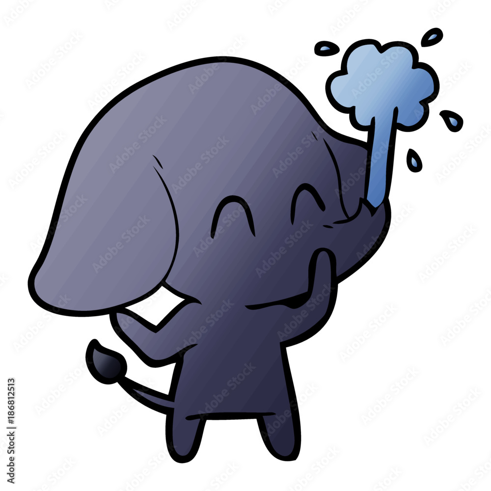 cute cartoon elephant spouting water cute cartoon elephant spouting water