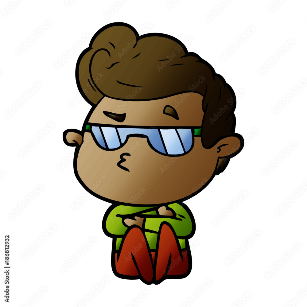 cartoon cool guy