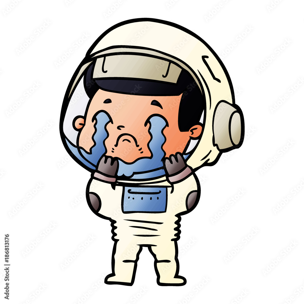 cartoon crying astronaut cartoon crying astronaut