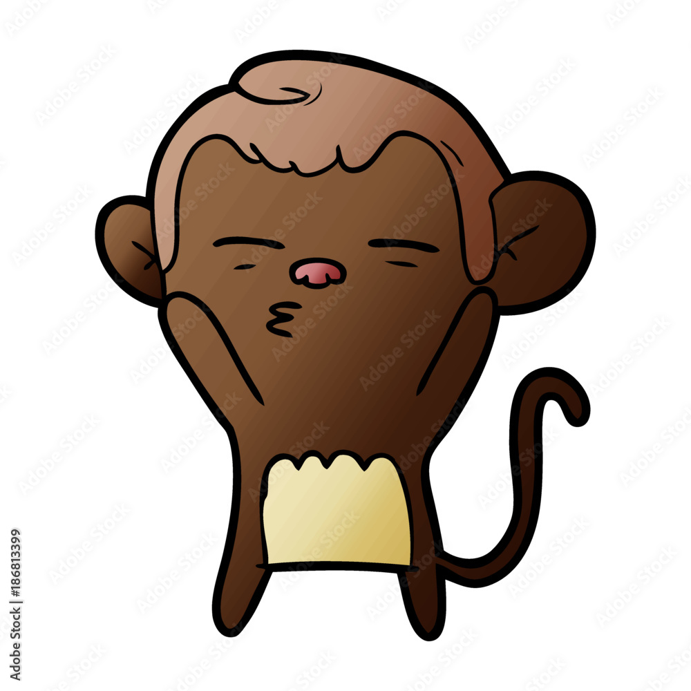 cartoon suspicious monkey cartoon suspicious monkey