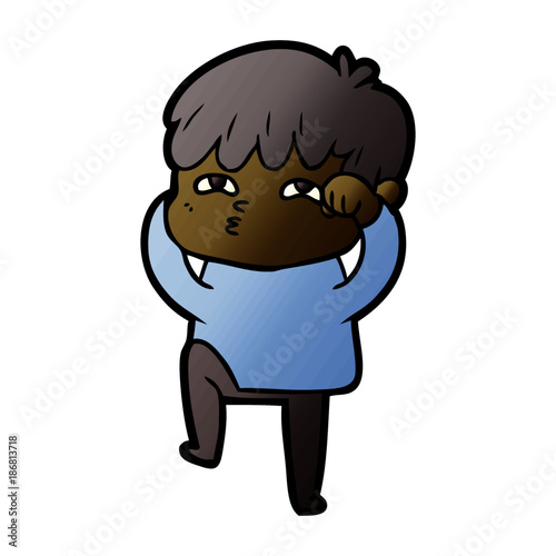 cartoon curious man