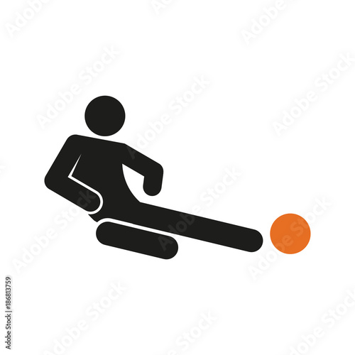 Simple Sliding Tackle Football Soccer Sport Figure Symbol Vector Illustration