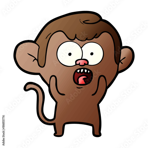 cartoon shocked monkey