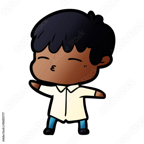cartoon curious boy