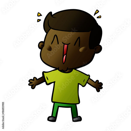 cartoon excited man