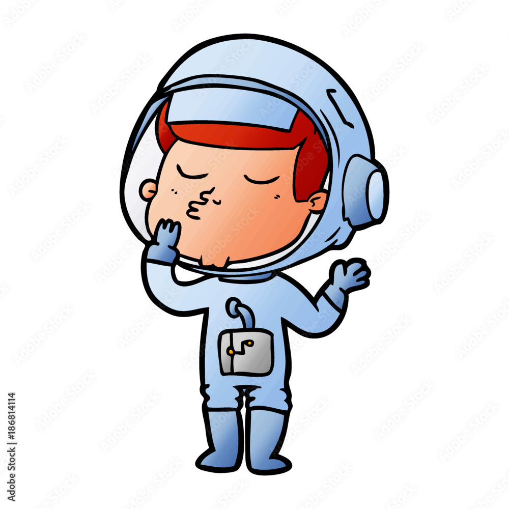 cartoon confident astronaut