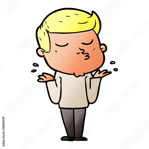 cartoon model guy pouting