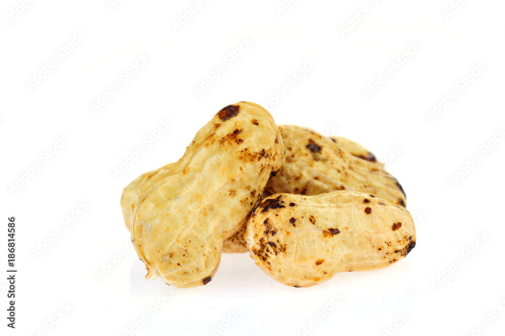 Peanuts on a white background Peanuts on a white background