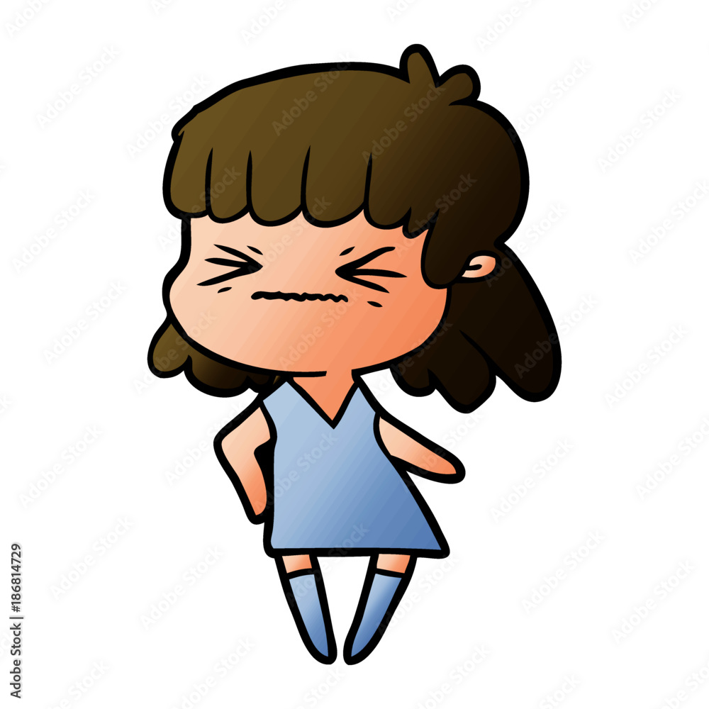 cartoon angry girl