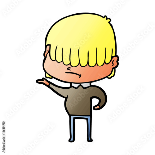 cartoon boy with untidy hair