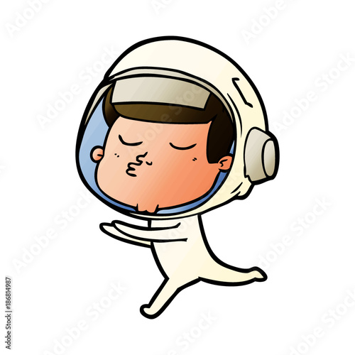 cartoon confident astronaut