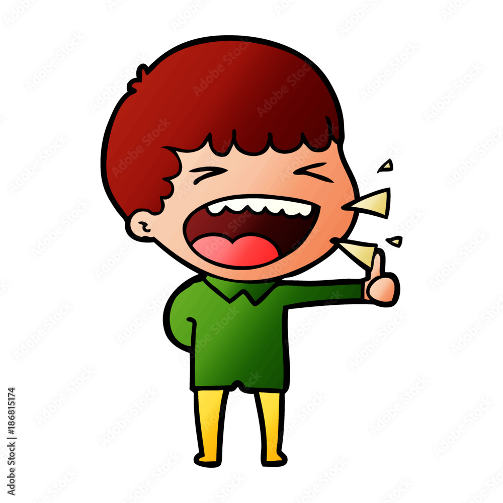 Obraz premium cartoon laughing man