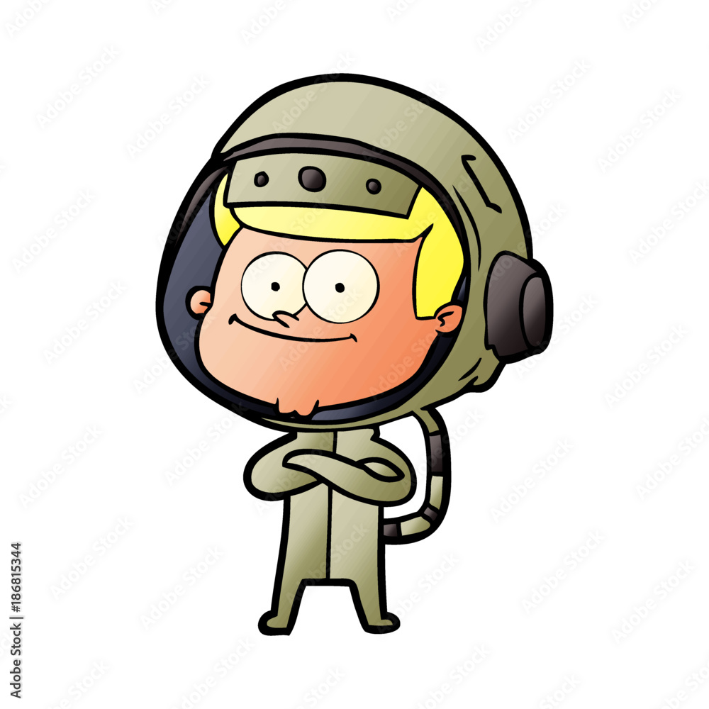 happy astronaut cartoon