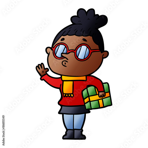 cartoon woman wearing glasses © lineartestpilot