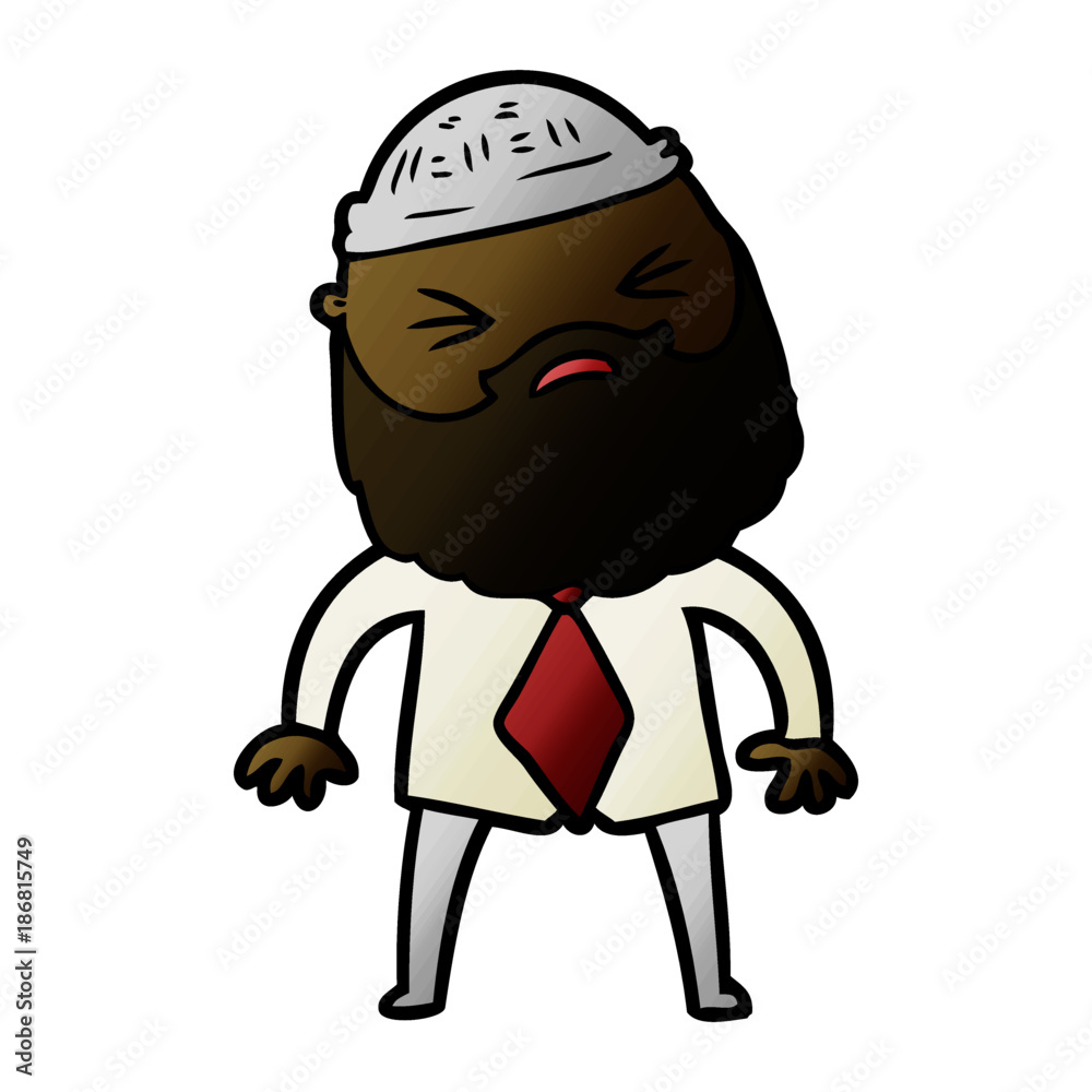 Fototapeta premium cartoon man with beard