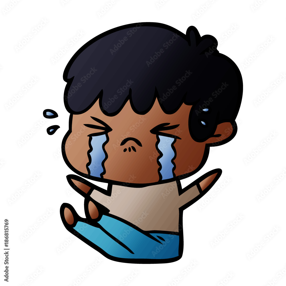 cartoon boy crying