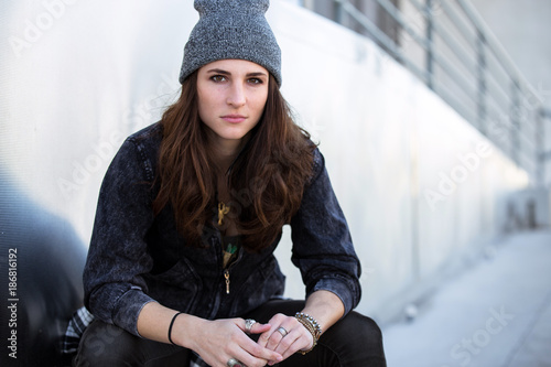 Fotografija Young adolescent homeless person struggling to survive, sad hopeless and alone