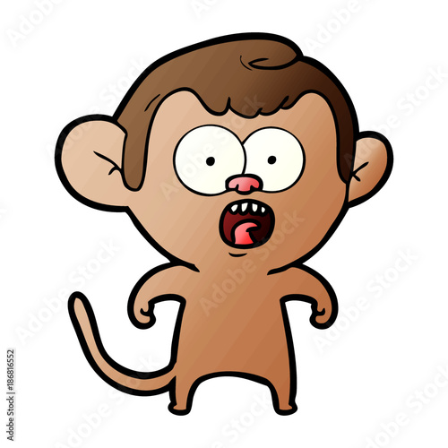 cartoon shocked monkey