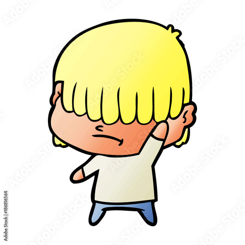 cartoon boy with untidy hair