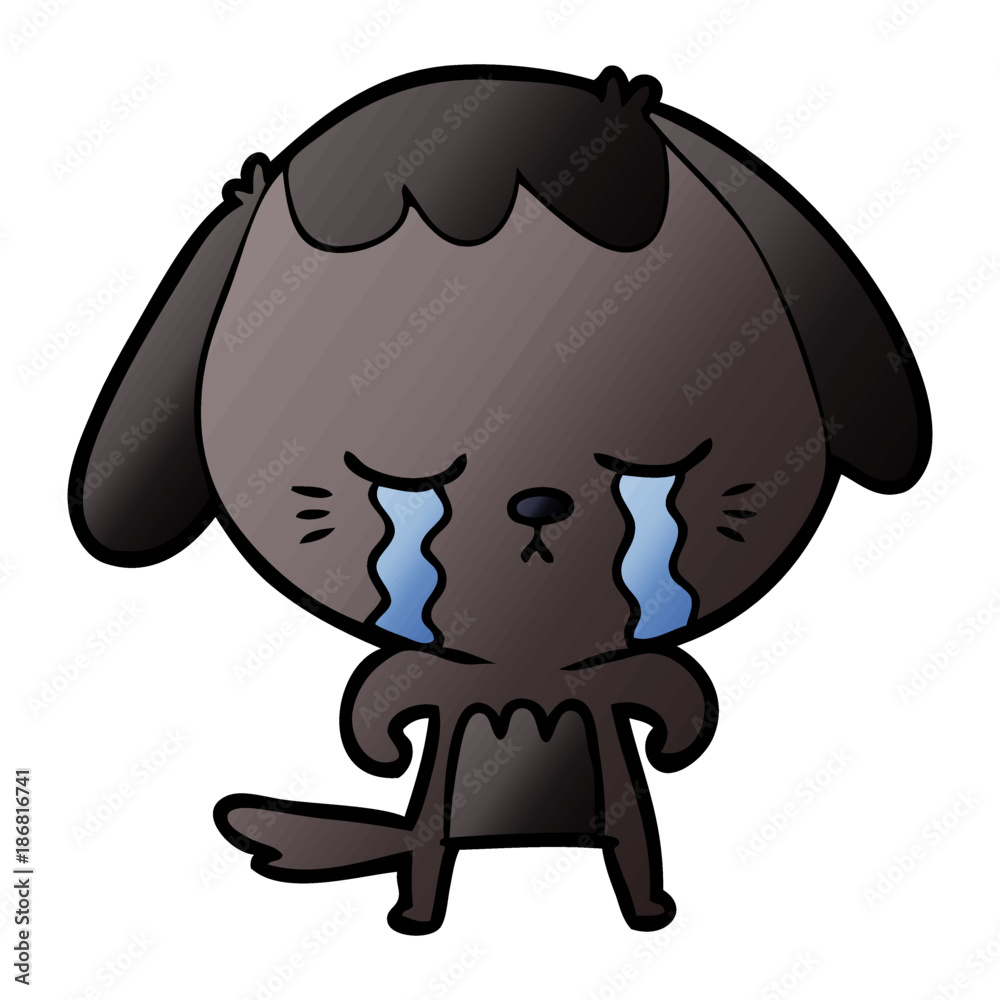 Fototapeta premium cartoon crying dog