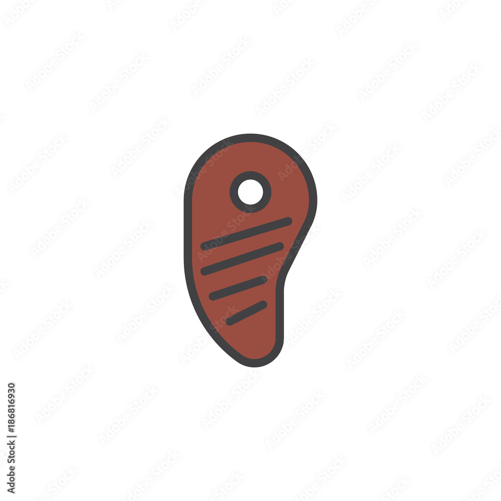 Meat steak filled outline icon, line vector sign, linear colorful pictogram isolated on white. Bone beef steak symbol, logo illustration. Pixel perfect vector graphics Meat steak filled outline icon, line vector sign, linear colorful pictogram isolated on white. Bone beef steak symbol, logo illustration. Pixel perfect vector graphics