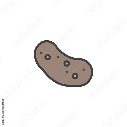 Potato vegetable filled outline icon, line vector sign, linear colorful pictogram isolated on white. Symbol, logo illustration. Pixel perfect vector graphics