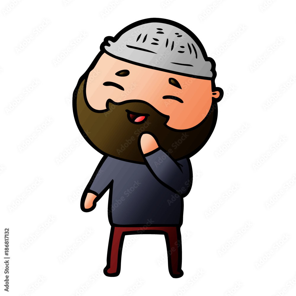 cartoon happy bearded man cartoon happy bearded man