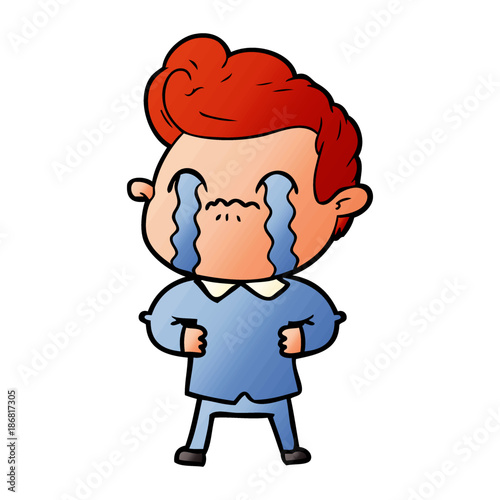 cartoon man crying
