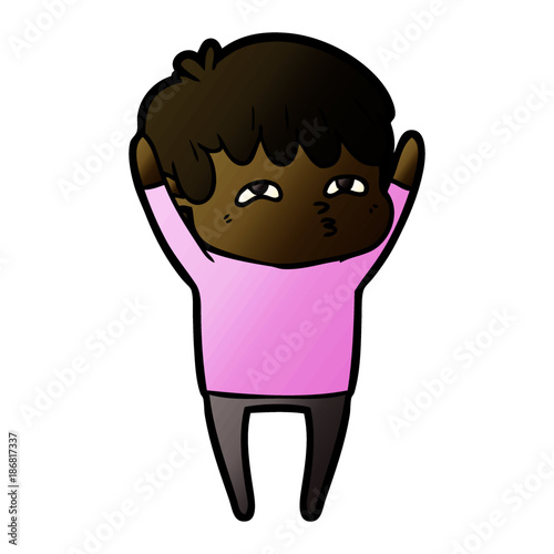 cartoon curious man