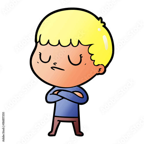 cartoon grumpy boy