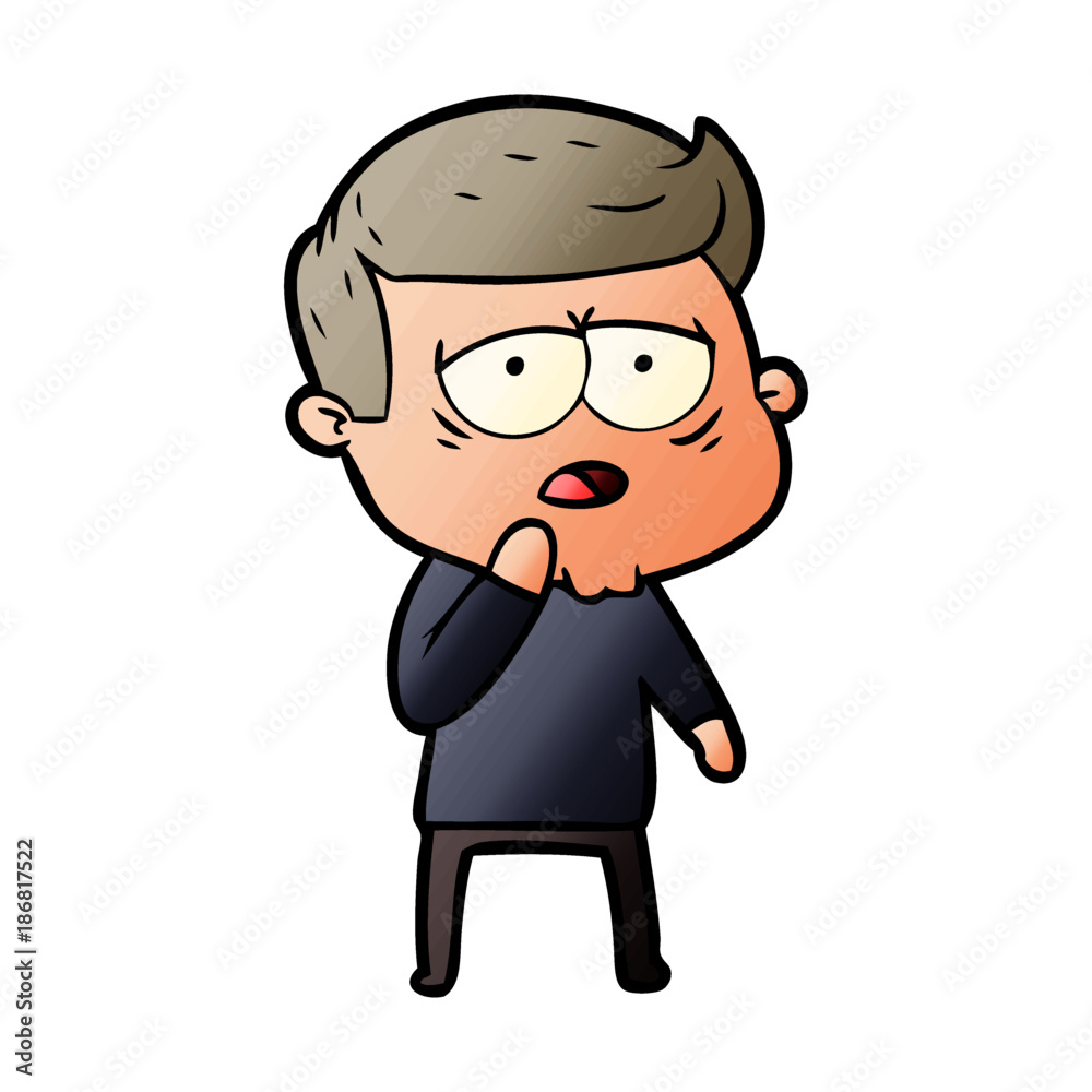 cartoon tired man cartoon tired man