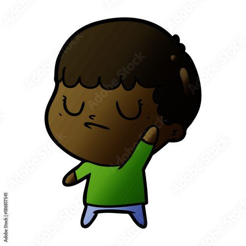 cartoon grumpy boy