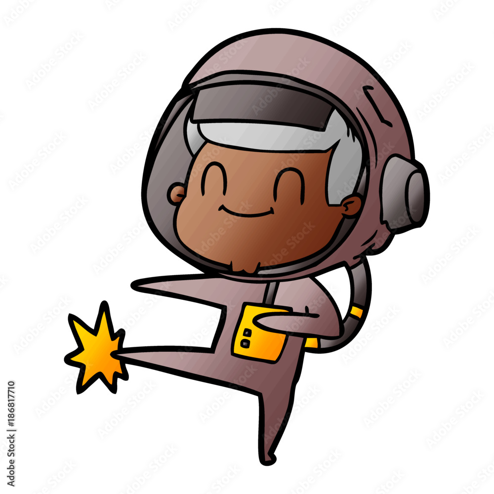 Fototapeta premium happy cartoon astronaut