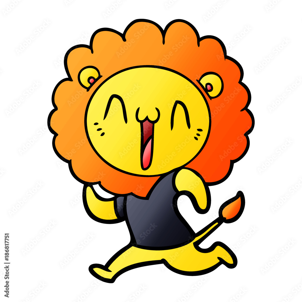 happy cartoon lion happy cartoon lion