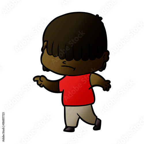 cartoon boy with untidy hair