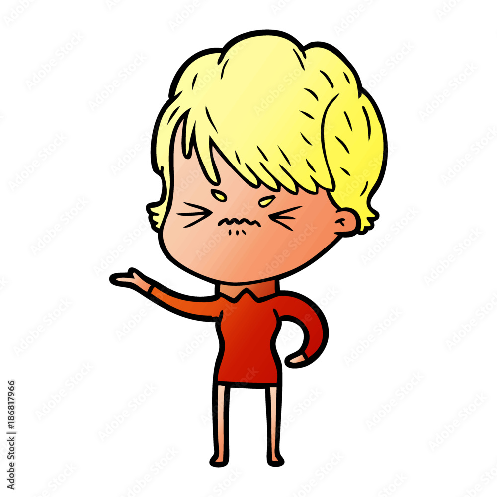 cartoon frustrated woman cartoon frustrated woman