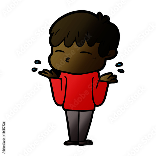 cartoon curious boy
