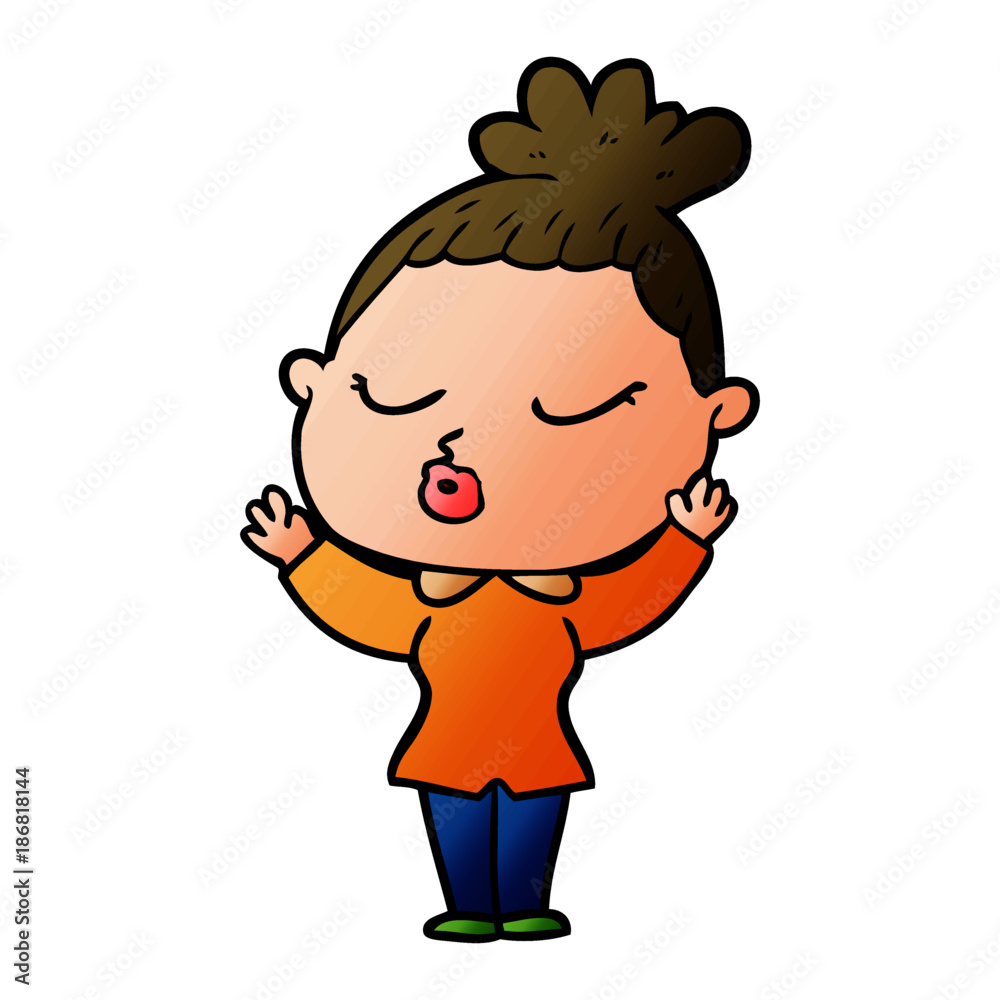 cartoon calm woman cartoon calm woman