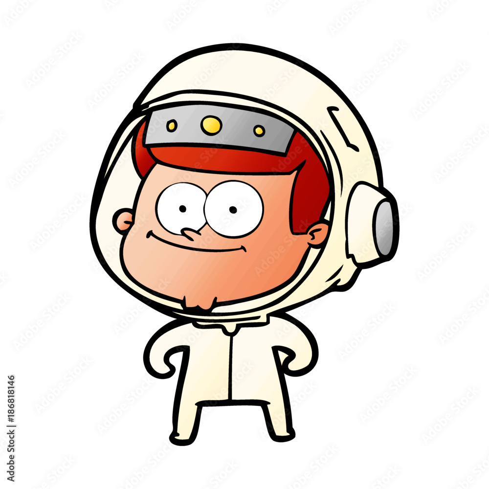 happy astronaut cartoon