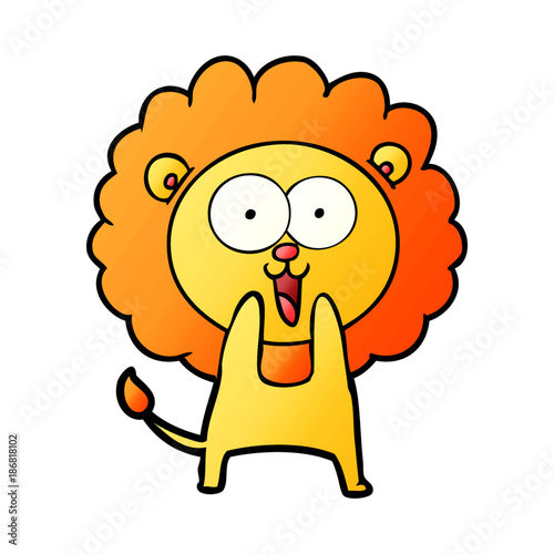 happy cartoon lion