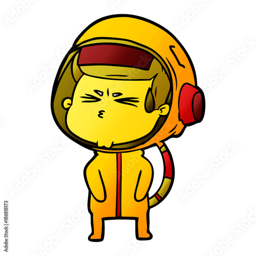 cartoon stressed astronaut