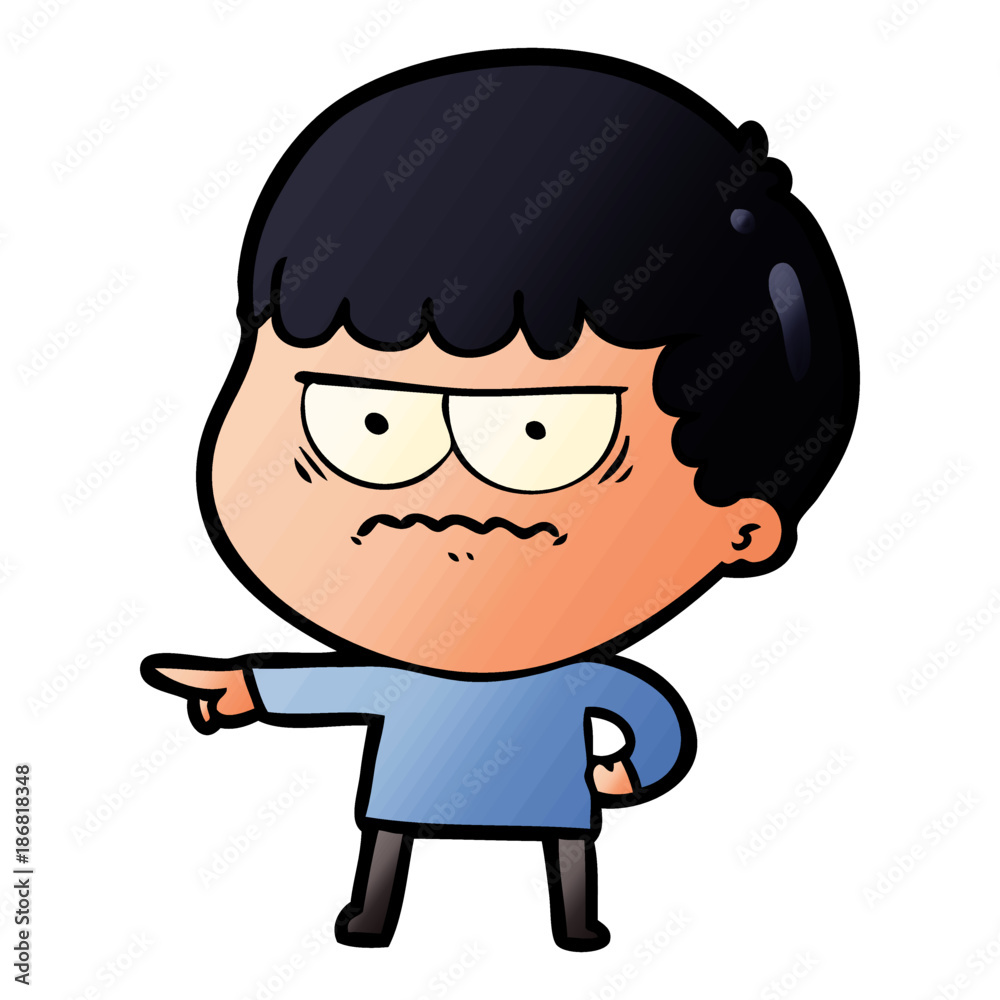 cartoon annoyed man