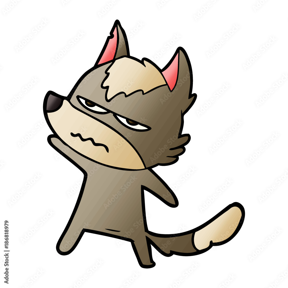 cartoon annoyed wolf