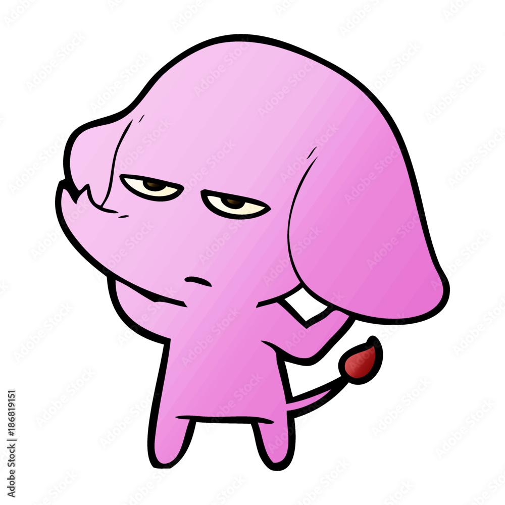 annoyed cartoon elephant