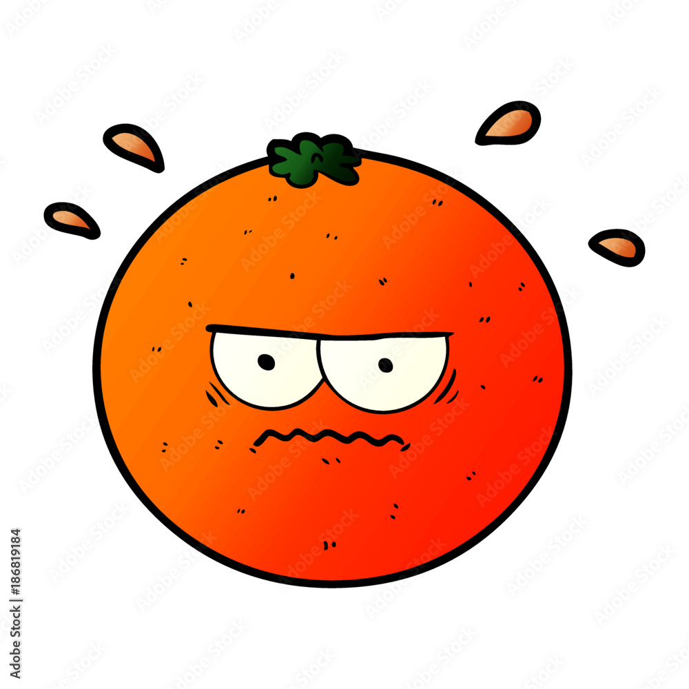 cartoon angry orange cartoon angry orange