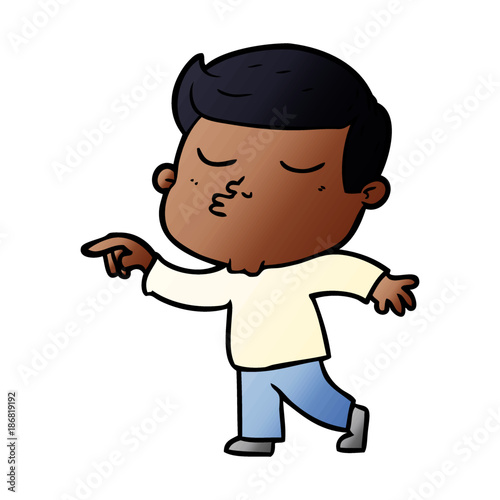 cartoon model guy pouting