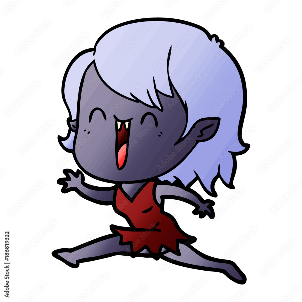 cute cartoon happy vampire girl cute cartoon happy vampire girl