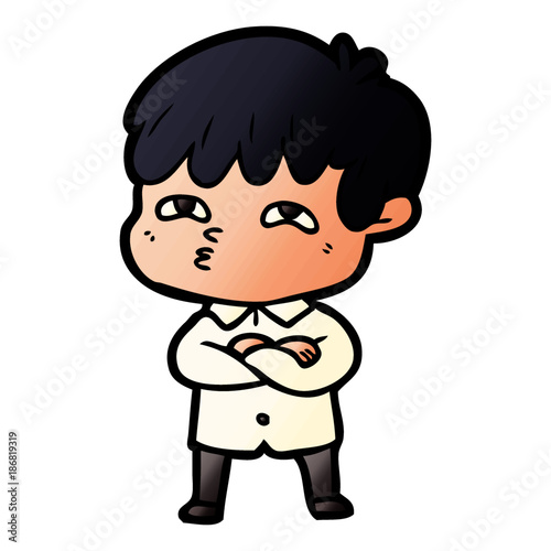 cartoon curious man